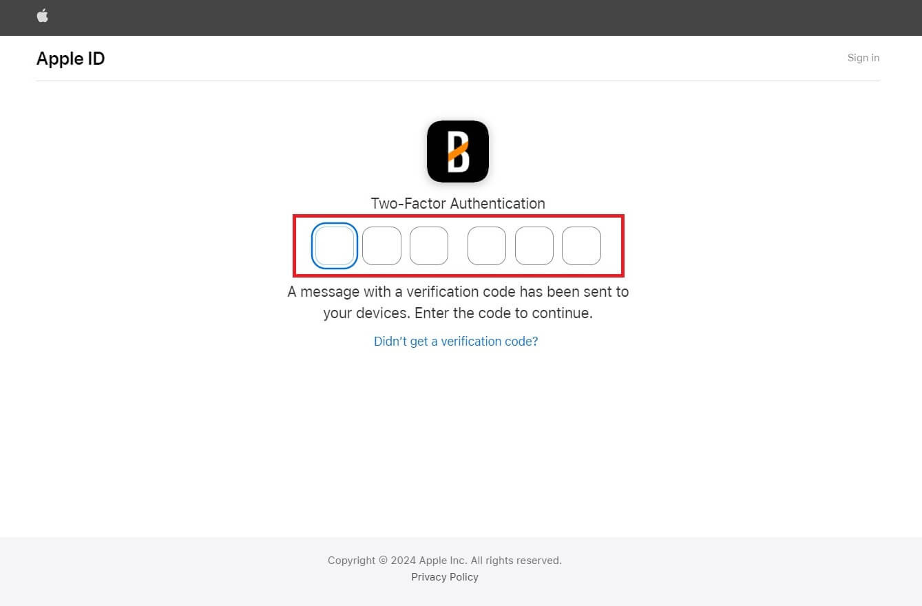 Profile and sign up button in the Blofin app.