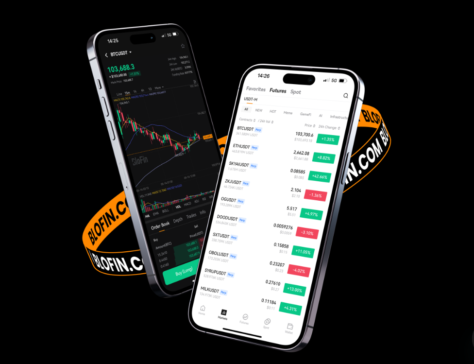 Blofin App on a smartphone